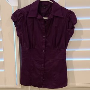 EUC Banana Republic Purp Fitted Short Sleeve Shirt